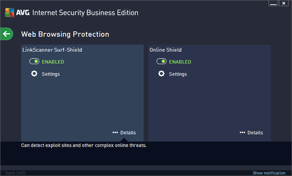 screenshot of AVG Internet Security Business Edition